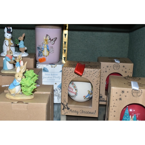 406 - A COLLECTION OF BOXED ENESCO BEATRIX POTTER FIGURES AND CHRISTMAS ORNAMENTS, comprising three x Pete... 