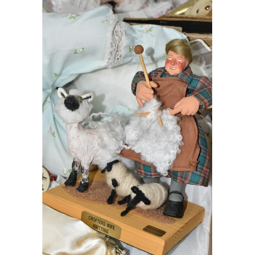 411 - THREE BOXES OF COLLECTABLE PORCELAIN DOLLS,  comprising a Danbury Mint 'Bundle of Joy' 0939, a Frank... 