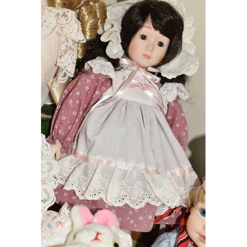 411 - THREE BOXES OF COLLECTABLE PORCELAIN DOLLS,  comprising a Danbury Mint 'Bundle of Joy' 0939, a Frank... 