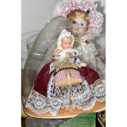 411 - THREE BOXES OF COLLECTABLE PORCELAIN DOLLS,  comprising a Danbury Mint 'Bundle of Joy' 0939, a Frank... 