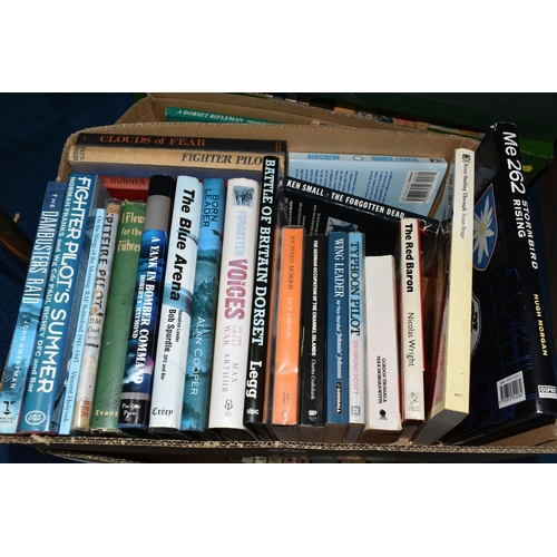 413 - FOUR BOXES OF BOOKS, containing over 170 miscellaneous titles in hardback and paperback formats, sub... 