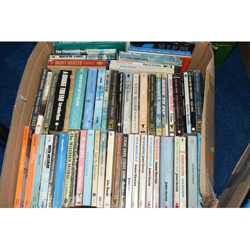 413 - FOUR BOXES OF BOOKS, containing over 170 miscellaneous titles in hardback and paperback formats, sub... 