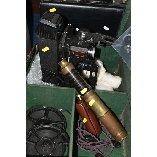 414 - A PATHESCOPE 200B 9.5MM CINE PROJECTOR, with original case, plug and cable, two Pathescope reels and... 