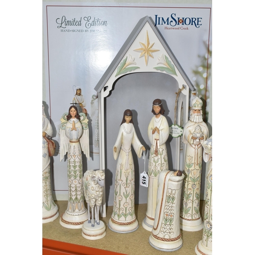 415 - A LIMITED EDITION JIM SHORE 'HEARTWOOD CREEK' NATIVITY SET, 'White Woodland' limited edition  'A Tim... 