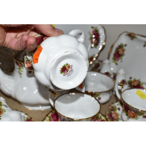 421 - A ROYAL ALBERT 'OLD COUNTRY ROSES' PATTERN TEA SET, comprising teapot, sugar bowl, milk jug, six cup... 