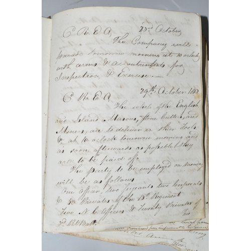 447 - A MILITARY JOURNAL FROM 1813 from an officer in The Royal Artillery with descriptions of actions and... 