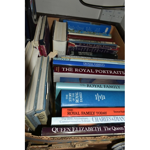 448 - THREE BOXES OF ROYAL COMMEMORATIVE ITEMS, to include twenty eight books about individual members of ... 