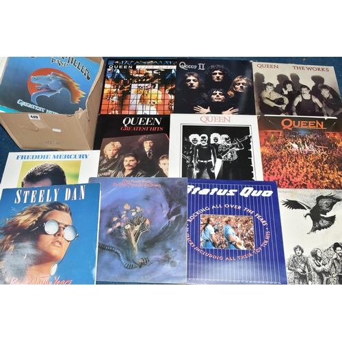 449 - A BOX OF RECORDS, seventeen LPs and 12in singles to include Queen: Live Magic EMC 3519, Queen II (Vi... 