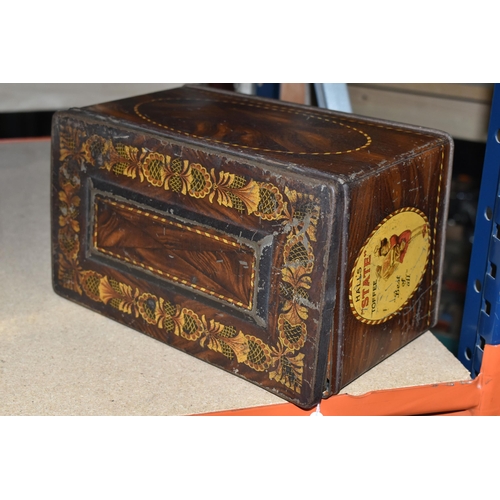 461 - A HALL'S STATE TOFFEE TIN, circa 1920s/1930s, in the form of a writing box, with lift out tray conta... 