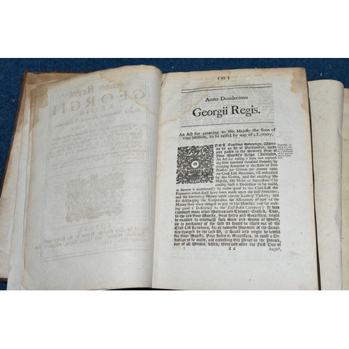 462 - TWO BOOKS On Acts Of Parliament from the Reign of King George II dating from 1723-1726 (2)