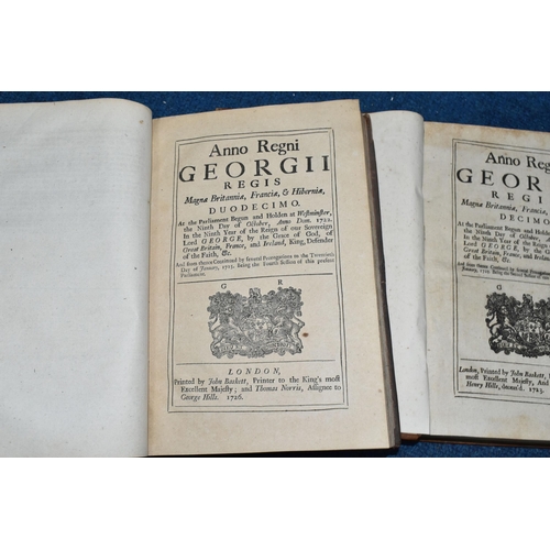 462 - TWO BOOKS On Acts Of Parliament from the Reign of King George II dating from 1723-1726 (2)