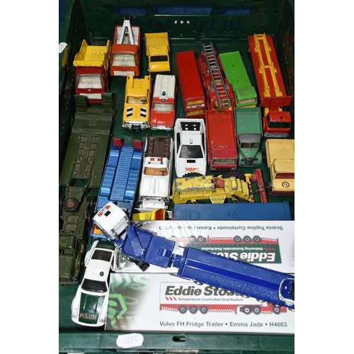 465 - A QUANTITY OF UNBOXED AND ASSORTED PLAYWORN DIECAST VEHICLES, to include Dinky Supertoys Thornycroft... 