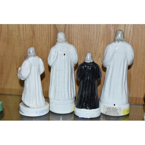 478 - FOUR 19TH CENTURY STAFFORDSHIRE POTTERY FIGURES OF REVEREND JOHN WESLEY, STANDING, all four modelled... 