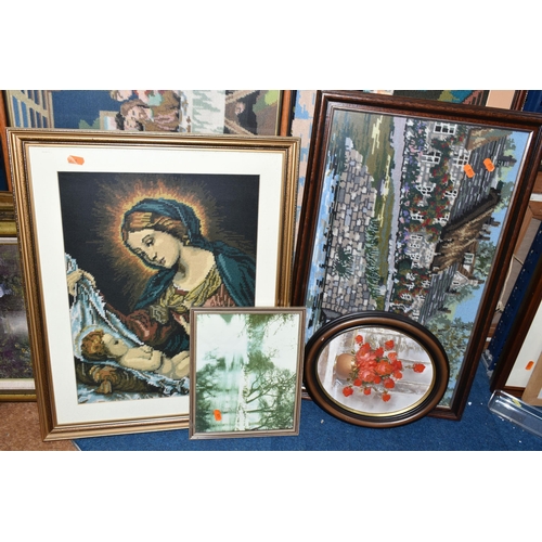 492 - 20TH CENTURY PAINTINGS AND NEEDLEWORK PICTURES ETC, comprising two Colin Maxwell Parsons oils on can... 