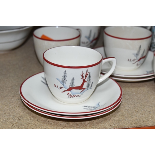 499 - A CROWN DEVON FIELDINGS 'STOCKHOLM' PATTERN COFFEE SET, comprising six cups and saucers, coffee pot,... 