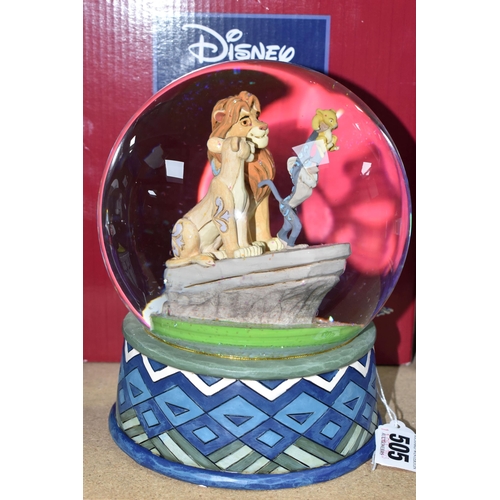 505 - THREE BOXED DISNEY SNOW GLOBES, comprising two illuminated Disney Villain examples with Ursula insid... 