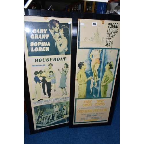 514 - FRAMED REPRODUCTION FILM POSTERS AND A MIRROR, comprising 20,000 Laughs Under the Sea, featuring Car... 