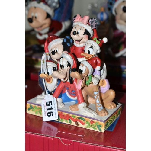 516 - SIX BOXED ENESCO DISNEY SHOWCASE COLLECTION CHRISTMAS FIGURES, from the Disney Traditions collection... 