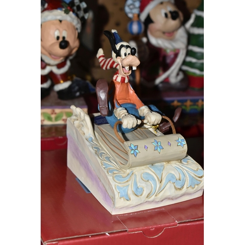 516 - SIX BOXED ENESCO DISNEY SHOWCASE COLLECTION CHRISTMAS FIGURES, from the Disney Traditions collection... 