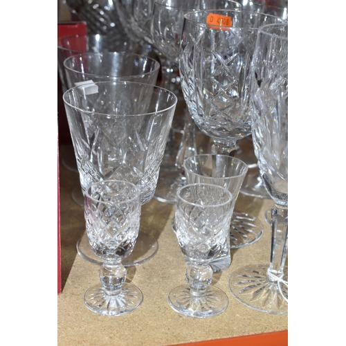 517 - A GROUP OF CUT CRYSTAL, to include two Waterford Glengarriff wine glasses, two Waterford Glengarriff... 