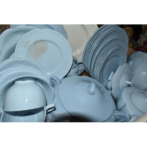 530 - SIX BOXES OF DINNERWARE AND CERAMICS, to include two Derby County F.C mugs, 1971-1972 League Champio... 