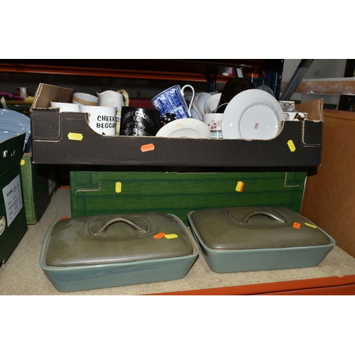 530 - SIX BOXES OF DINNERWARE AND CERAMICS, to include two Derby County F.C mugs, 1971-1972 League Champio... 