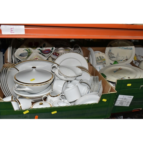 530 - SIX BOXES OF DINNERWARE AND CERAMICS, to include two Derby County F.C mugs, 1971-1972 League Champio... 