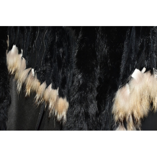 536 - A GROUP OF THREE LADIES FUR COATS, to include a white Arctic fox fur jacket with detailed  brown tip... 