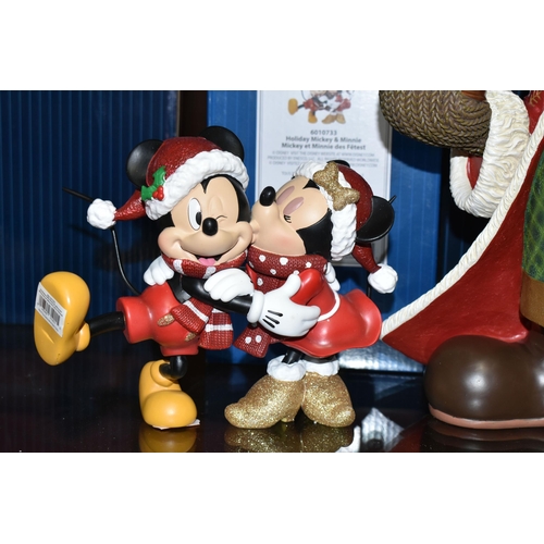 542 - TWO BOXED ENESCO DISNEY SHOWCASE COLLECTION MICKEY MOUSE FIGURES, comprising 'Big Fig Santa Mickey' ... 