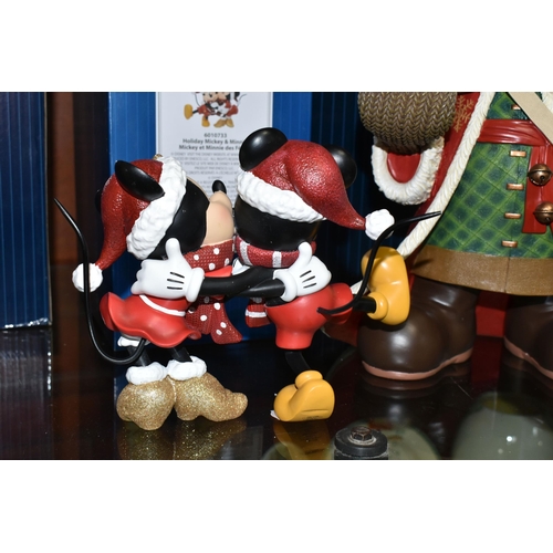 542 - TWO BOXED ENESCO DISNEY SHOWCASE COLLECTION MICKEY MOUSE FIGURES, comprising 'Big Fig Santa Mickey' ... 