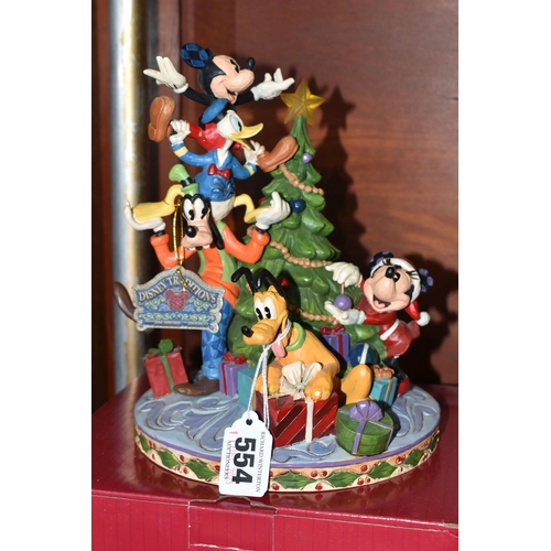 554 - SIX BOXED ENESCO DISNEY SHOWCASE COLLECTION MICKEY MOUSE FIGURES, from Disney Traditions collection ... 