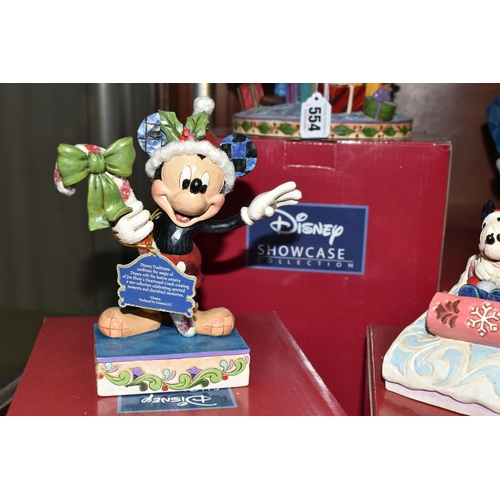 554 - SIX BOXED ENESCO DISNEY SHOWCASE COLLECTION MICKEY MOUSE FIGURES, from Disney Traditions collection ... 