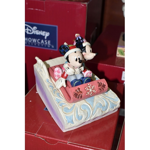 554 - SIX BOXED ENESCO DISNEY SHOWCASE COLLECTION MICKEY MOUSE FIGURES, from Disney Traditions collection ... 