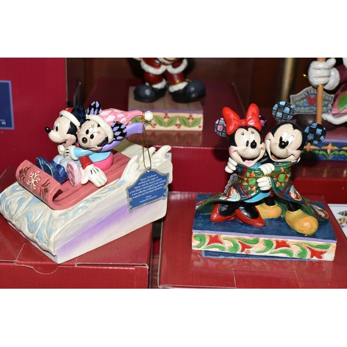 554 - SIX BOXED ENESCO DISNEY SHOWCASE COLLECTION MICKEY MOUSE FIGURES, from Disney Traditions collection ... 