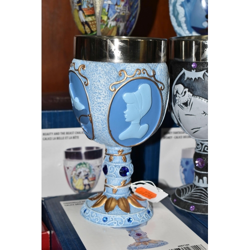 555 - FOUR BOXED ENESCO DISNEY SHOWCASE COLLECTION DECORATIVE CHALICES, comprising Cinderella 6007189, Nig... 