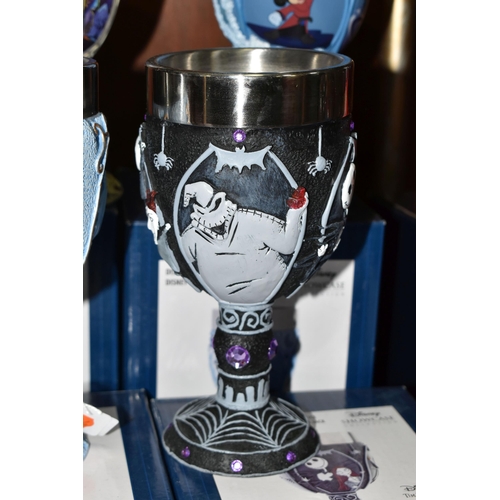 555 - FOUR BOXED ENESCO DISNEY SHOWCASE COLLECTION DECORATIVE CHALICES, comprising Cinderella 6007189, Nig... 