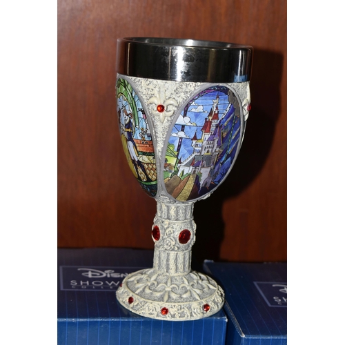 555 - FOUR BOXED ENESCO DISNEY SHOWCASE COLLECTION DECORATIVE CHALICES, comprising Cinderella 6007189, Nig... 