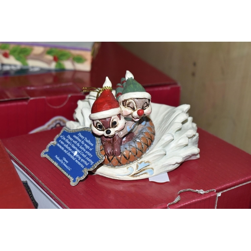 557 - FOUR BOXED ENESCO DISNEY SHOWCASE COLLECTION CHIP N' DALE FIGURES, from Disney Traditions collection... 