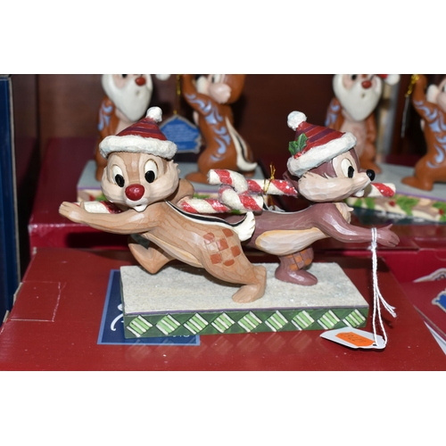 557 - FOUR BOXED ENESCO DISNEY SHOWCASE COLLECTION CHIP N' DALE FIGURES, from Disney Traditions collection... 
