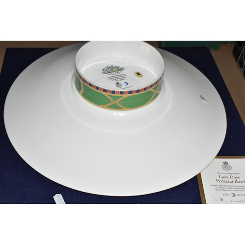 566 - A BOXED LIMITED EDITION ROYAL WORCESTER 'LAZY DAYS' PEDESTAL BOWL, in celebration of Royal Worcester... 