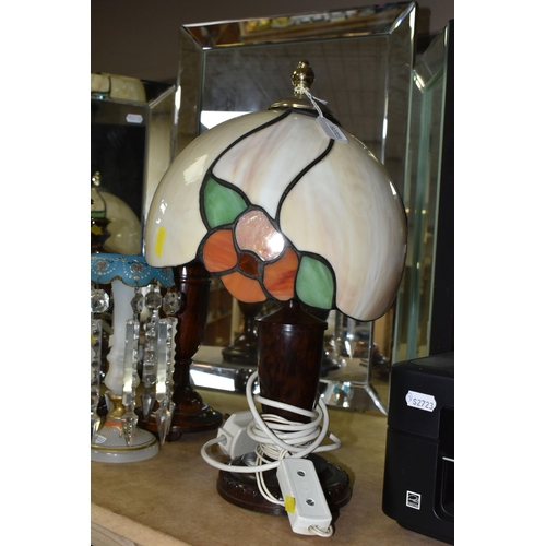 576 - A TRIPLE DRESSING TABLE MIRROR, height 60cm (chipped in one corner), a pair of early 20th century tu... 