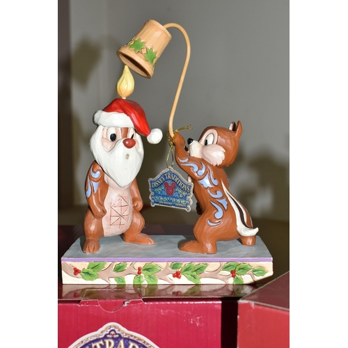 584 - FOUR BOXED DISNEY TRADITIONS CHRISTMAS SCULPTURES BY JIM SHORE, comprising two 'Snuff Said' depictin... 