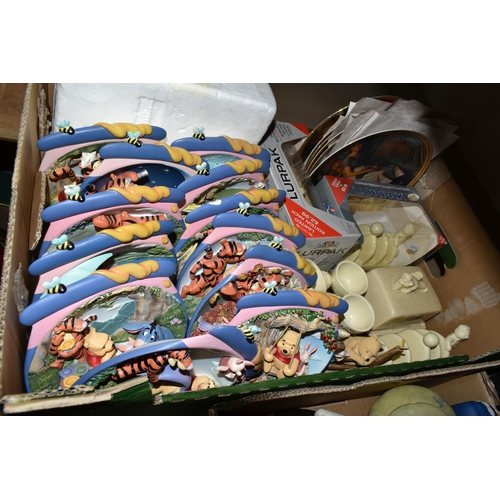 589 - FOUR BOXES AND LOOSE CERAMICS AND GLASS WARES ETC, to include a Beswick whisky decanter in the form ... 