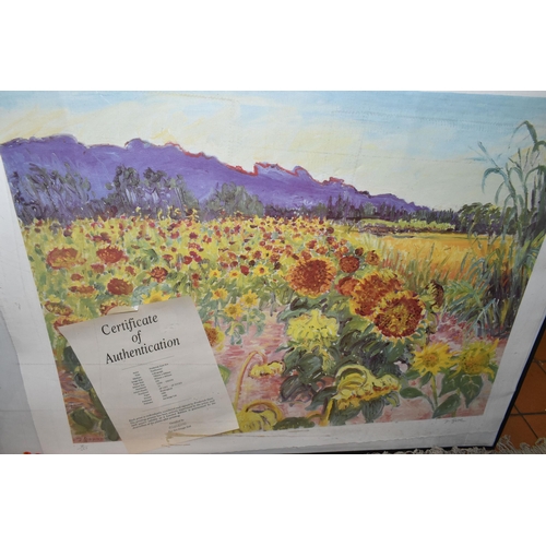 592 - LIMITED EDITION SIGNED PRINTS COMPRISING FREDERICK GORE R.A. (1913-2009) 'SUNFLOWERS', a signed limi... 