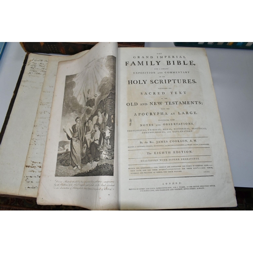 596 - ANTIQUARIAN RELIGIOUS BOOKS comprising Stackhouse's History of the Bible vol.1, circa 1740-1750, Coo... 