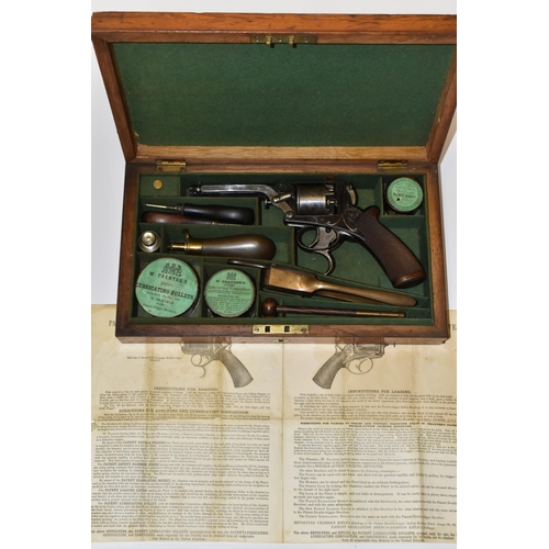 282 - A FINE CASED ANTIQUE 80-BORE PERCUSSION TRANTER PATENT THIRD MODEL REVOLVER No. 145237, circa 1860, ... 