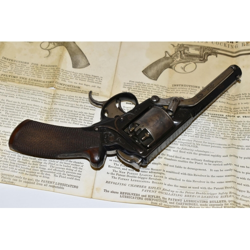 282 - A FINE CASED ANTIQUE 80-BORE PERCUSSION TRANTER PATENT THIRD MODEL REVOLVER No. 145237, circa 1860, ... 