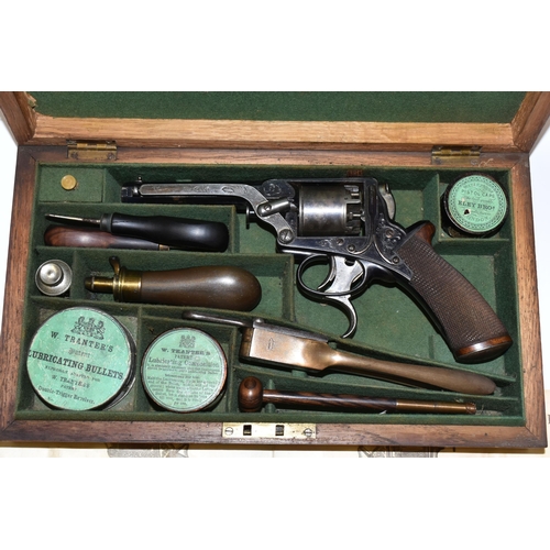 282 - A FINE CASED ANTIQUE 80-BORE PERCUSSION TRANTER PATENT THIRD MODEL REVOLVER No. 145237, circa 1860, ... 