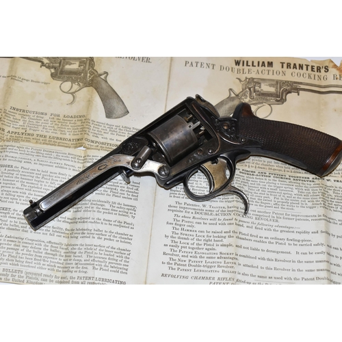 282 - A FINE CASED ANTIQUE 80-BORE PERCUSSION TRANTER PATENT THIRD MODEL REVOLVER No. 145237, circa 1860, ... 