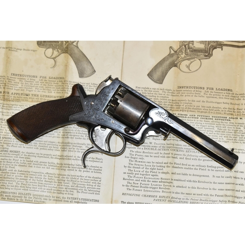 282 - A FINE CASED ANTIQUE 80-BORE PERCUSSION TRANTER PATENT THIRD MODEL REVOLVER No. 145237, circa 1860, ... 